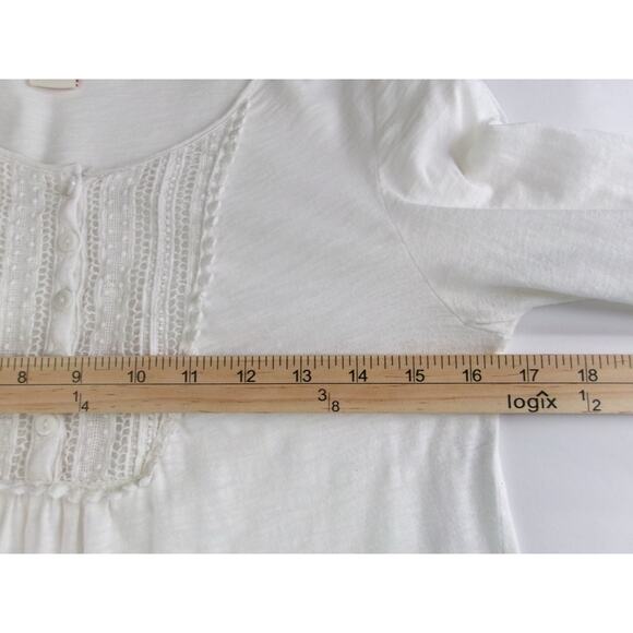Sundance Tunic Womens PXS White 100% Cotton Crochet Hem & Sleeves Boho Cottage - Picture 10 of 15